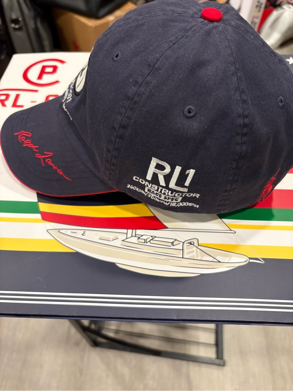 Ralph Lauren Navy Racing 2011 Cap with Red Accents and '21' Patch - Picture 2 of 5